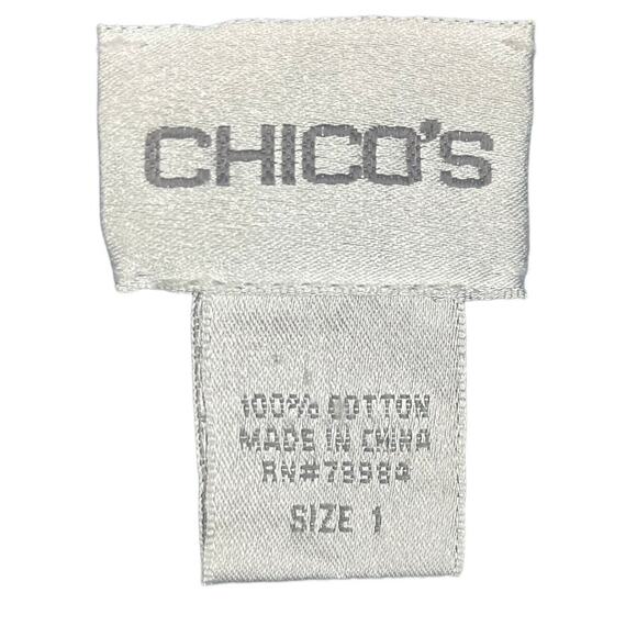 Chico’s Cotton Sequined and Beaded Black Cardigan Size 1=US Size 8/M - Picture 8 of 9